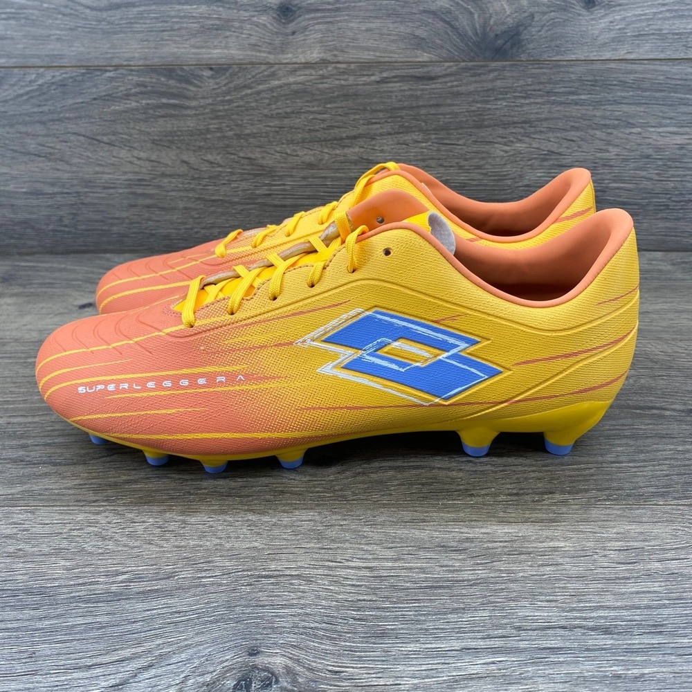 Lotto Solista 700 FG Soccer Cleats Yellow Orange Blue Men US 10